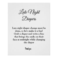 late night diapers baby shower game