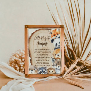 Late Night Diapers Baby Shower Game Sign
