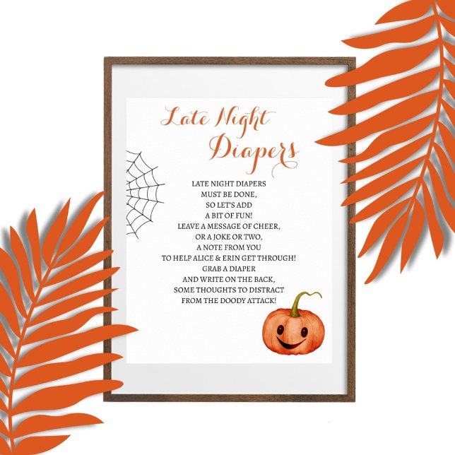 Late Night Diapers Halloween Baby Shower Game Poster (Creator Uploaded)