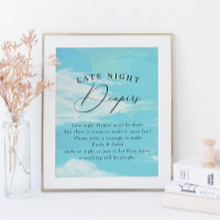 Late Night Diapers Sky Clouds Blue Baby Shower