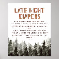 Late Night Diapers Woodland Baby Shower Games