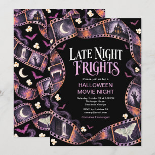 Late Night Frights Halloween Movie Night Invitation