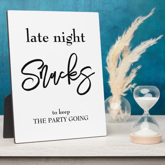 Late night Snack wedding sign Tabletop Plaque (Side)