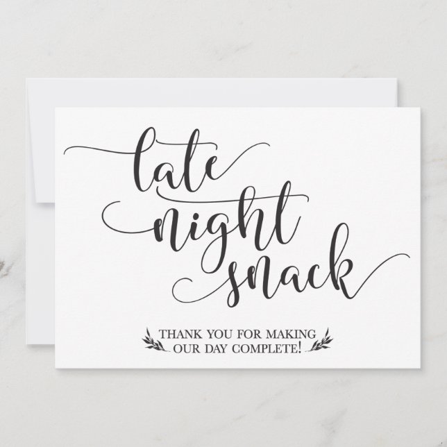 Late Night Snacks Favour Sign (Front)
