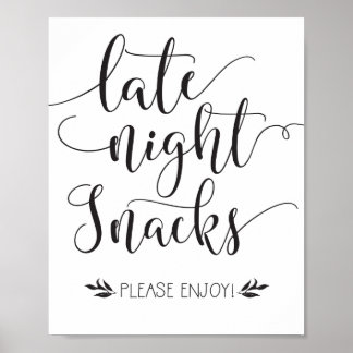 Late Night Snacks Favour Sign