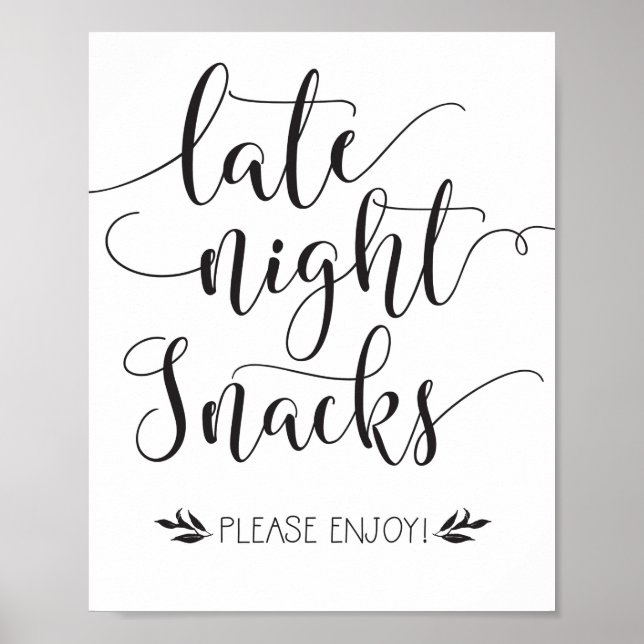 Late Night Snacks Favour Sign (Front)