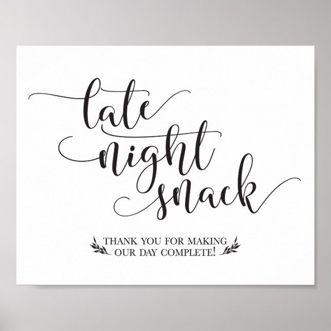 Late Night Snacks Favour Sign (Front)