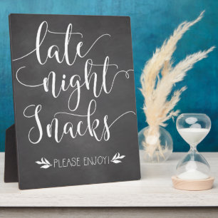 Late Night Snacks Favour Sign Plaque