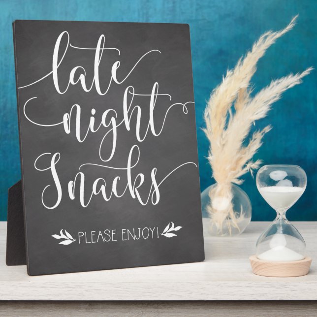 Late Night Snacks Favour Sign Plaque (Side)