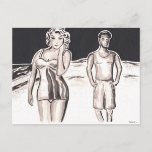 Late Night Walk  postcard