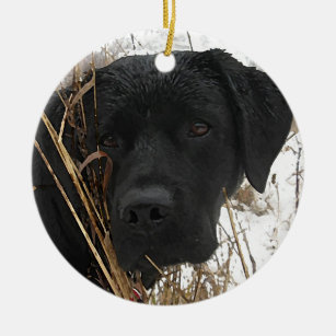 Late Season Hunt - Black Lab - Labrador Ceramic Ornament