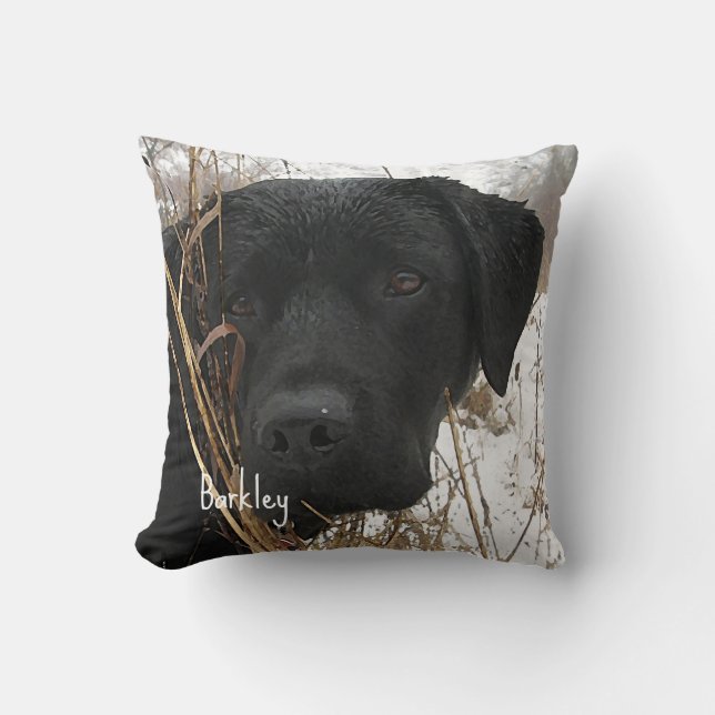 Late Season Hunt - Black Lab - Labrador Cushion (Front)