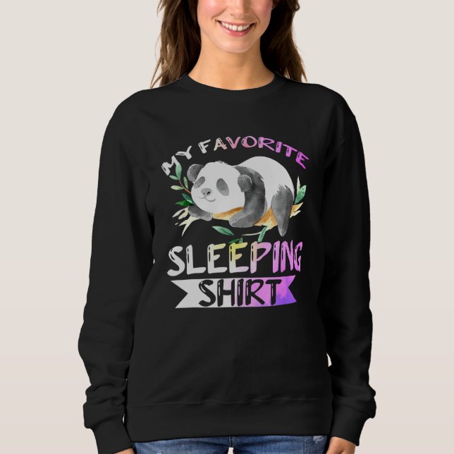 Late Sleeper Napping Sleeping Animal Panda Bear Sweatshirt (Front)