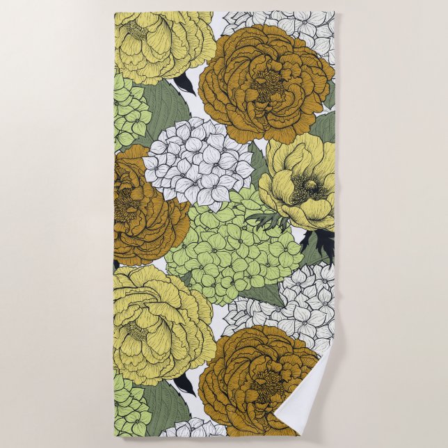 Late spring garden 2 beach towel (Front)