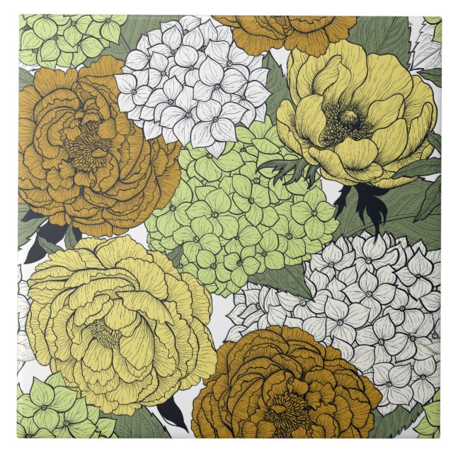 Late spring garden 2 ceramic tile (Front)