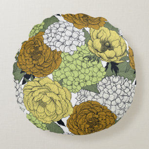 Late spring garden 2 round cushion