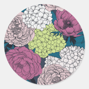 Late spring garden classic round sticker
