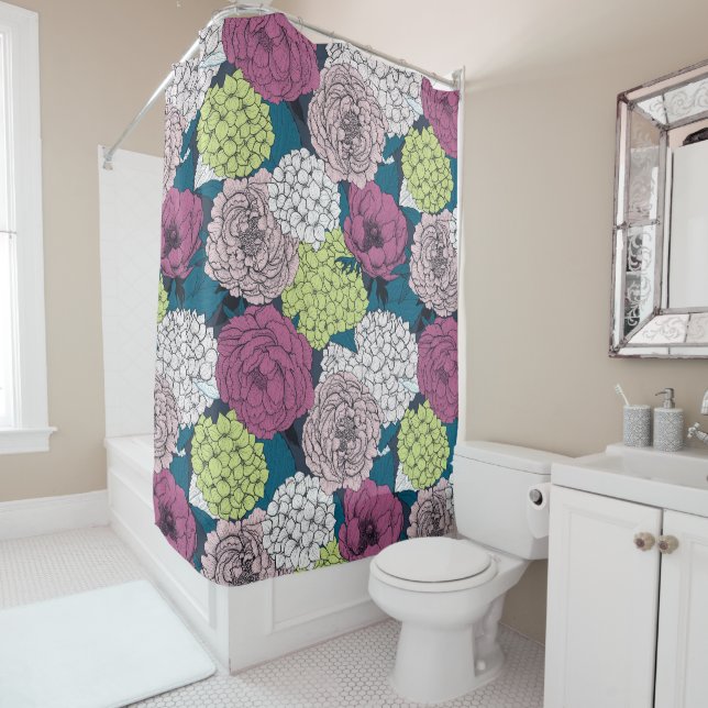 Late spring garden shower curtain (In Situ)