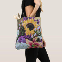 "Late Summer Bouquet" Floral Tote Bag