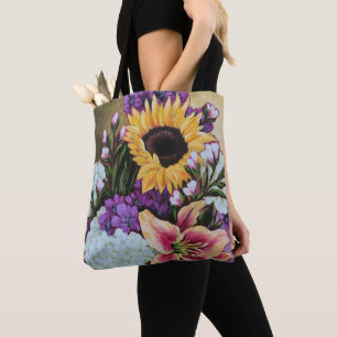 "Late Summer Bouquet" Floral Tote Bag