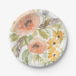 Late Summer Flowers I Paper Plate