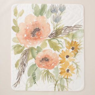 Late Summer Flowers I Sherpa Blanket