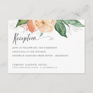 Late Summer Foliage Green Chic WEDDING RECEPTION Enclosure Card