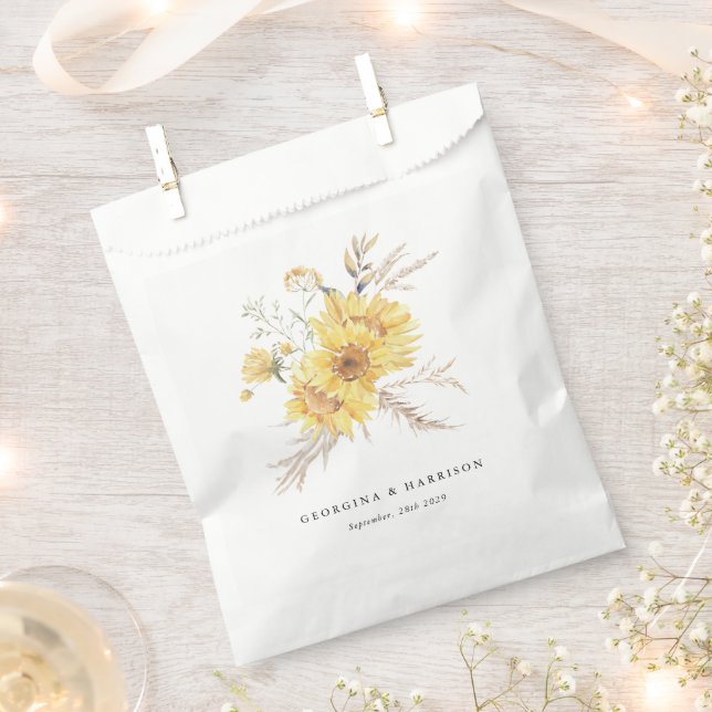 Late Summer Sunflower Wedding Favour Bag (Clipped)