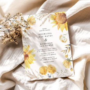 Late Summer Sunflower Wedding Invitation