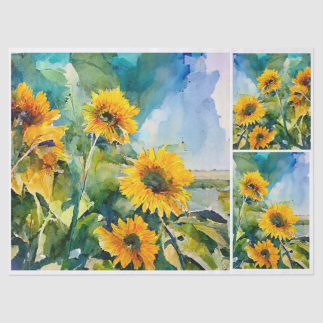 Late Summer Sunflowers Tissue Paper (Front)
