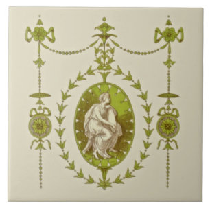 Late Victorian Neo-Classical Antique Tile Repro