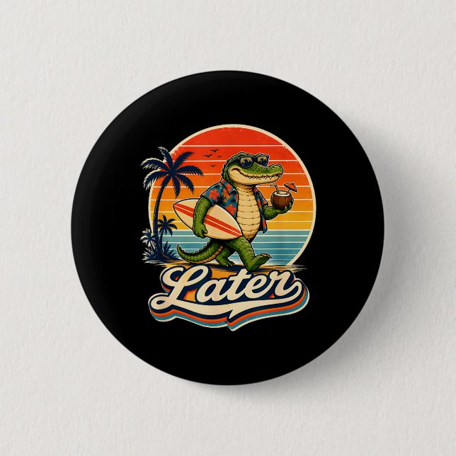 Later Alligator 6 Cm Round Badge (Front)