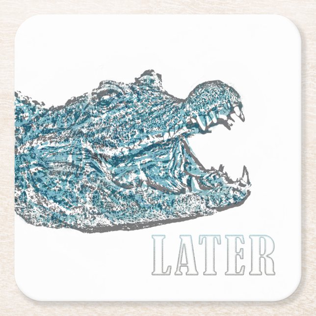 Later Alligator  Square Paper Coaster (Front)