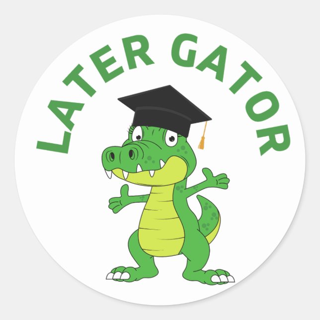   Later Gator Graduation Funny Sticker (Front)