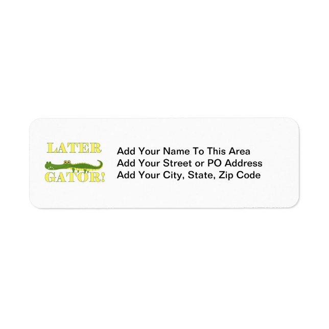 Later Gator Return Address Label (Front)