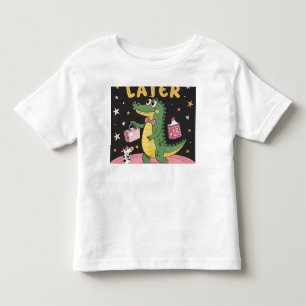 “LATER” – Retro Cartoon Alligator with a Surprisin Toddler T-Shirt