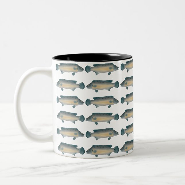 Lateral Striped Pike Cichlid Two-Tone Coffee Mug (Left)