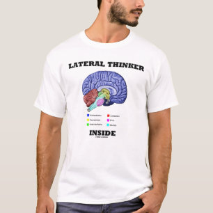 Lateral Thinker Inside Brain Geek Humour T-Shirt