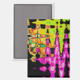 Latest Achempong Neon Crimson: Abstract Glitch Art Magnet