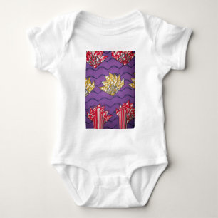 Latest Africa Wavy Traditional Fashion Pattern Art Baby Bodysuit