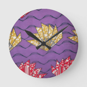 Latest Africa Wavy Traditional Fashion Pattern Art Round Clock