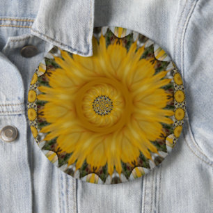 Latest African Traditional Sun Flower Art Print 6 Cm Round Badge