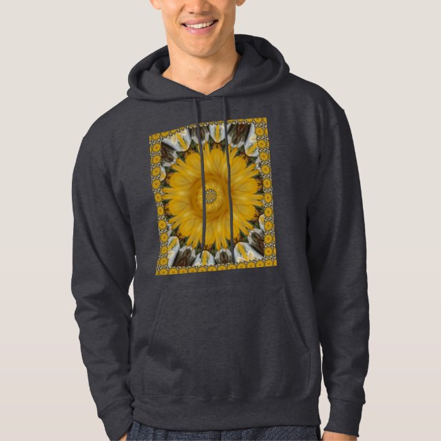 Latest African Traditional Sun Flower Art Print Hoodie (Front)