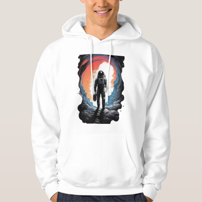 Latest Astronaut walking on planet print Designer  Hoodie (Front)