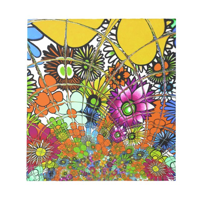 Latest Colorful Amazing Floral Pattern Design Art Notepad (Front)