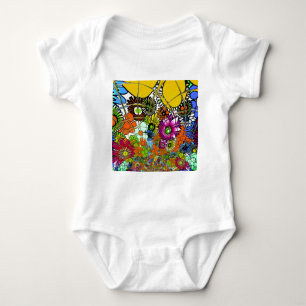 Latest Colourful Amazing Floral Pattern Design Art Baby Bodysuit