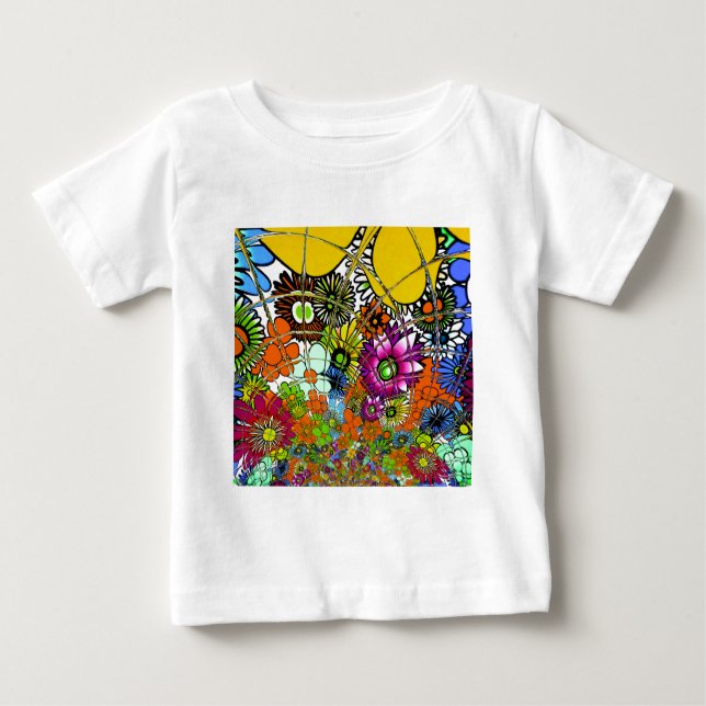 Latest Colourful Amazing Floral Pattern Design Art Baby T-Shirt (Front)