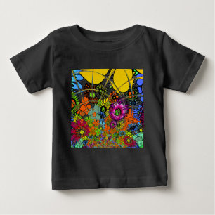 Latest Colourful Amazing Floral Pattern Design Art Baby T-Shirt