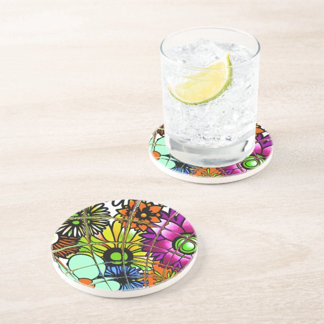 Latest Colourful Amazing Floral Pattern Design Art Coaster (Side)