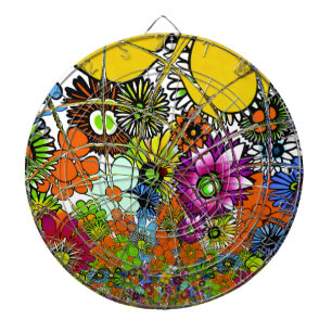 Latest Colourful Amazing Floral Pattern Design Art Dartboard